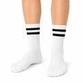 Sportsocken Größe 39-42 Weiß/Schwarz aus Textil gerippt gestreift