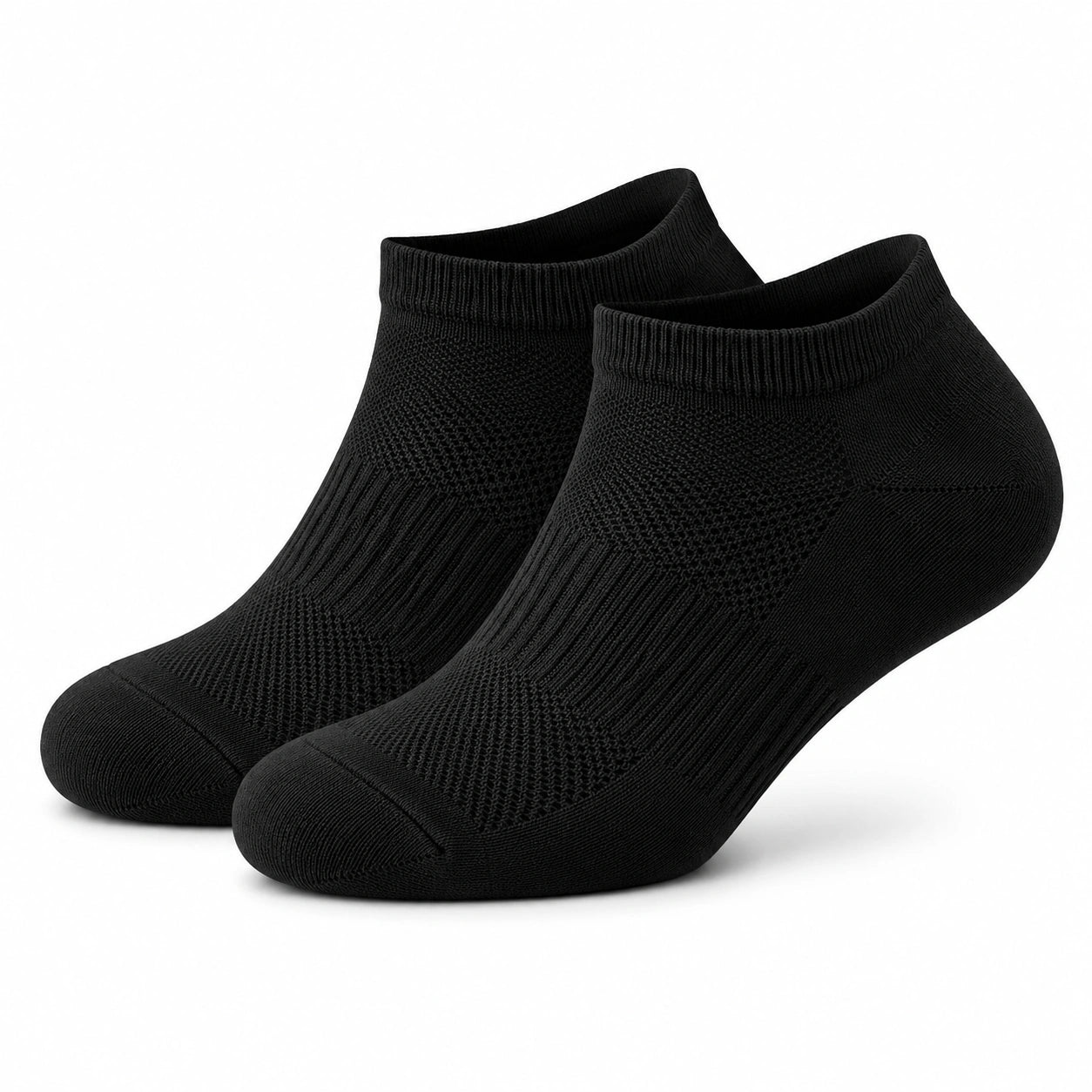 Sportsocken 43-46 Schwarz Textil atmungsaktiv mit geripptem Bund