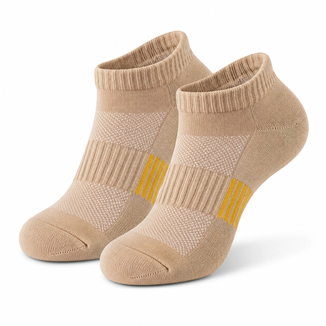 Sneakersocken 43-46 Beige gestrickt mit geripptem Bund für Alltag und Sport