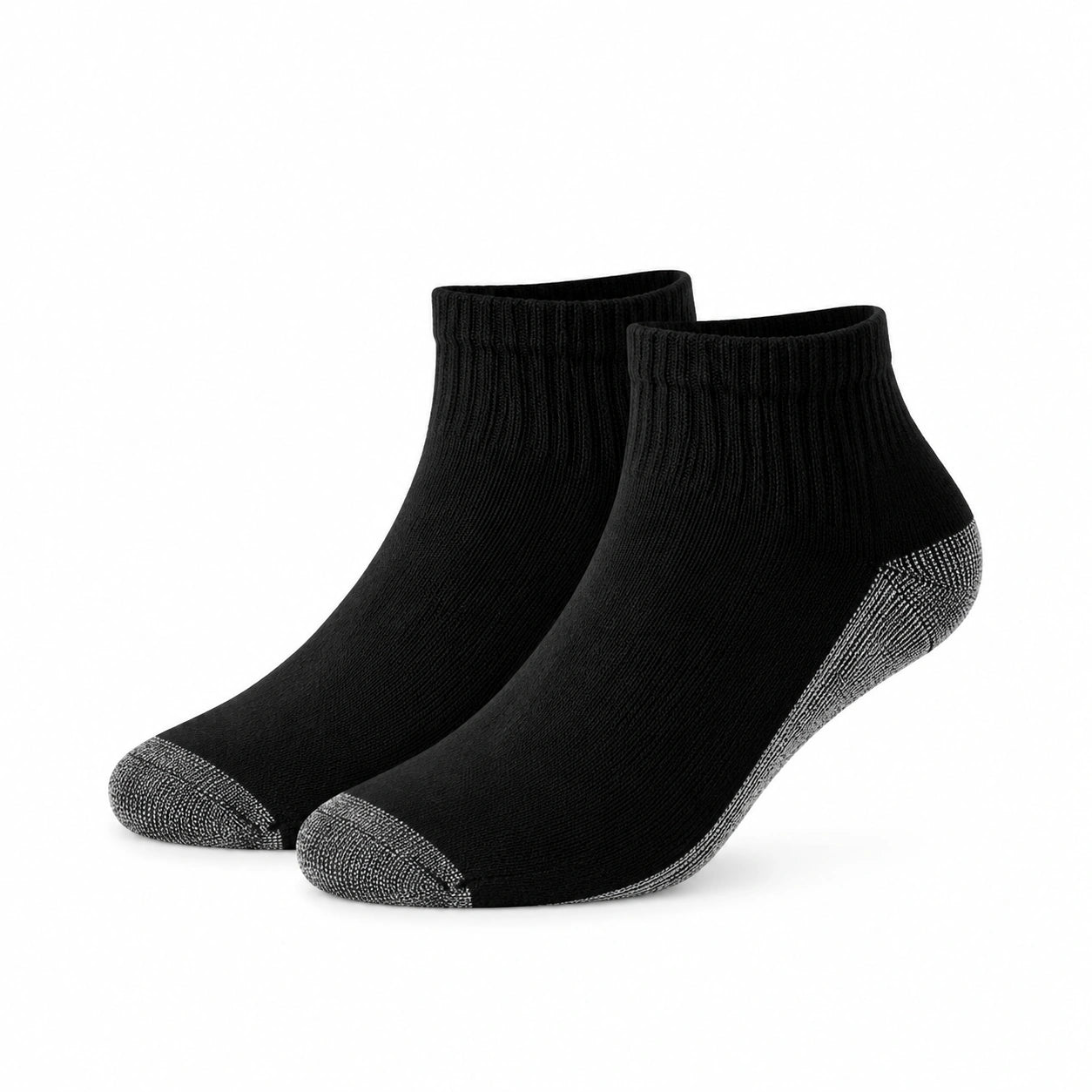 Socken 39-42 aus Strick in Schwarz Grau für Alltag mit geripptem Schaft