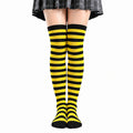 Overknee Socken Größe 35-38 Textil Gelb Schwarz gestreift